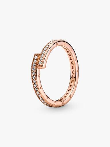 ENDVERKAUF – Sparkling Overlapping Ring – 14 Karat Roségold-Beschichtung ENDVERKAUF – Sparkling Overlapping Ring – 14 Karat Roségold-Beschichtung