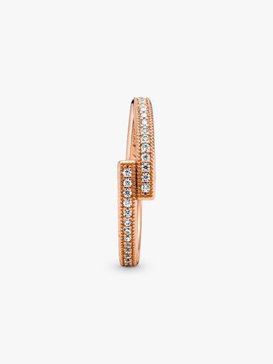 ENDVERKAUF – Sparkling Overlapping Ring – 14 Karat Roségold-Beschichtung ENDVERKAUF – Sparkling Overlapping Ring – 14 Karat Roségold-Beschichtung