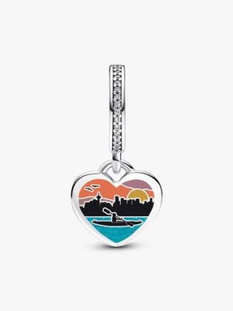 ENDVERKAUF – Vancouver-Boot-Herz-Dangle Charm – Sterlingsilber