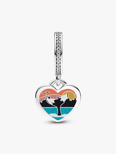 ENDVERKAUF – Vancouver Whale Heart Dangle Charm – Sterlingsilber ENDVERKAUF – Vancouver Whale Heart Dangle Charm – Sterlingsilber