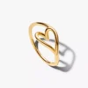 Kleiner Ring mit organisch geformtem Herz, 14-karätig vergoldet Kleiner Ring mit organisch geformtem Herz, 14-karätig vergoldet