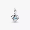 Endgültiger Verkauf – Sea Aqua Blue Eternity Circle Dangle Charm aus Sterlingsilber Endgültiger Verkauf – Sea Aqua Blue Eternity Circle Dangle Charm aus Sterlingsilber