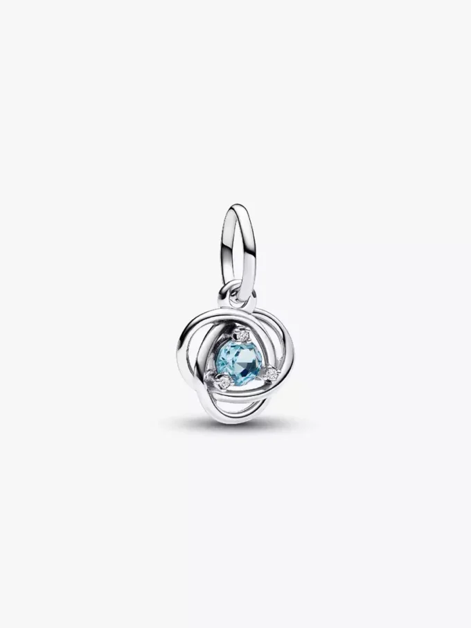 Endgültiger Verkauf – Sea Aqua Blue Eternity Circle Dangle Charm aus Sterlingsilber Endgültiger Verkauf – Sea Aqua Blue Eternity Circle Dangle Charm aus Sterlingsilber
