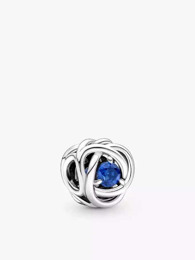 September Blue Eternity Circle Charm, Sterlingsilber September Blue Eternity Circle Charm, Sterlingsilber