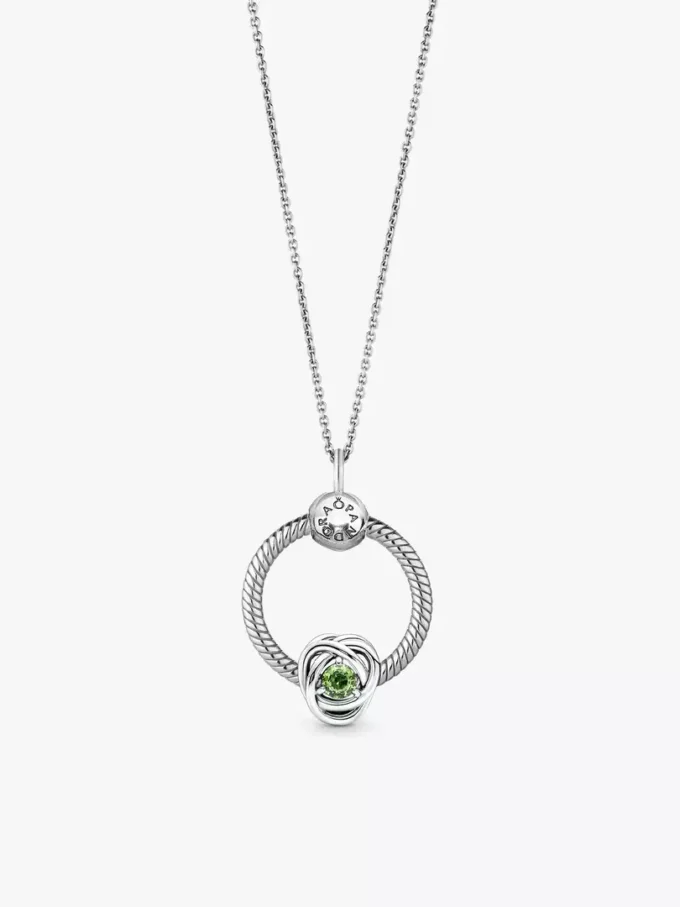 Eternity-Creolen-Set mit August-Geburtsstein, 3er-Set mit O Pendant