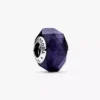 Facettierter blauer Murano Glass Charm aus Sterlingsilber Facettierter blauer Murano Glass Charm aus Sterlingsilber