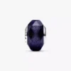 Facettierter blauer Murano Glass Charm aus Sterlingsilber Facettierter blauer Murano Glass Charm aus Sterlingsilber