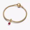 Facettierter, echtroter Eternity-Circle-Dangle Charm, 14-karätig vergoldet Facettierter, echtroter Eternity-Circle-Dangle Charm, 14-karätig vergoldet