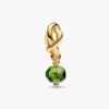 Facettierter, frühlingsgrüner Eternity-Circle-Dangle Charm, 14-karätig vergoldet Facettierter, frühlingsgrüner Eternity-Circle-Dangle Charm, 14-karätig vergoldet