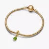 Facettierter, frühlingsgrüner Eternity-Circle-Dangle Charm, 14-karätig vergoldet Facettierter, frühlingsgrüner Eternity-Circle-Dangle Charm, 14-karätig vergoldet