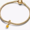 Facettierter „Honey Eternity Circle“-Dangle Charm, 14-karätig vergoldet Facettierter „Honey Eternity Circle“-Dangle Charm, 14-karätig vergoldet
