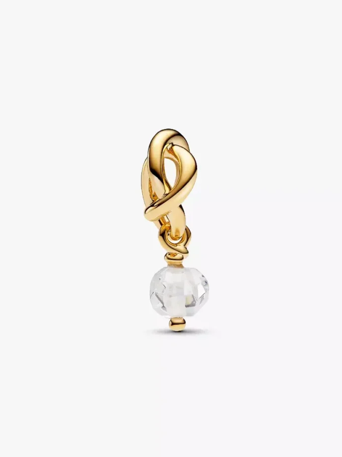 Facettierter, klarer Eternity-Circle-Dangle Charm, 14-karätig vergoldet Facettierter, klarer Eternity-Circle-Dangle Charm, 14-karätig vergoldet