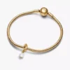 Facettierter, klarer Eternity-Circle-Dangle Charm, 14-karätig vergoldet Facettierter, klarer Eternity-Circle-Dangle Charm, 14-karätig vergoldet