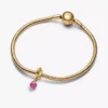 Facettierter rosa Eternity Circle-Dangle Charm, 14-karätig vergoldet Facettierter rosa Eternity Circle-Dangle Charm, 14-karätig vergoldet