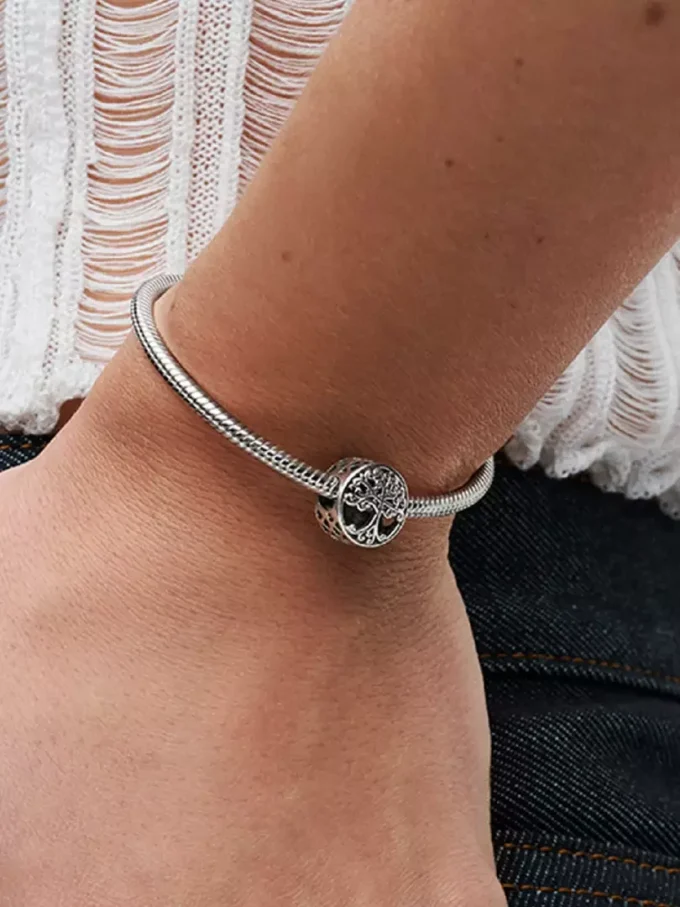 Familienstammbaum-Charm aus Sterlingsilber
