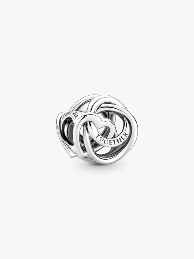„Family Always Encircled Heart“ Charm aus Sterlingsilber „Family Always Encircled Heart“ Charm aus Sterlingsilber
