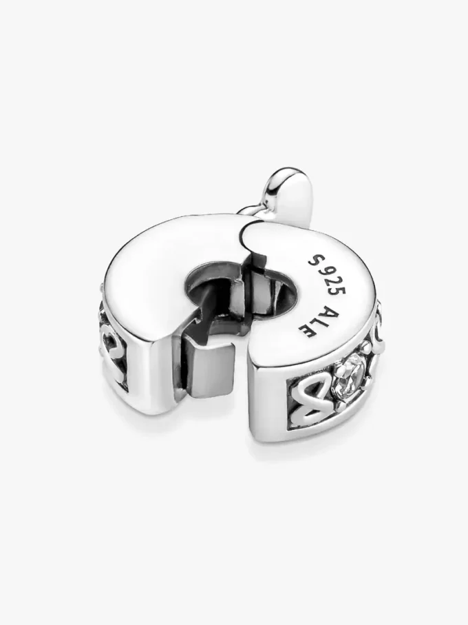 Family Always Pavé Clip Charm aus Sterlingsilber Family Always Pavé Clip Charm aus Sterlingsilber