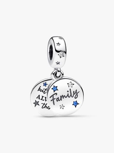 Family Love Double Dangle Charm – Sterlingsilber Family Love Double Dangle Charm – Sterlingsilber