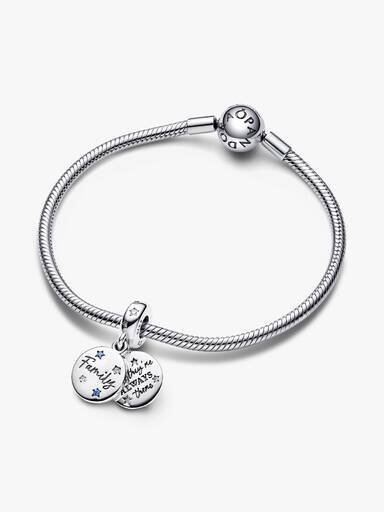 Family Love Double Dangle Charm – Sterlingsilber Family Love Double Dangle Charm – Sterlingsilber