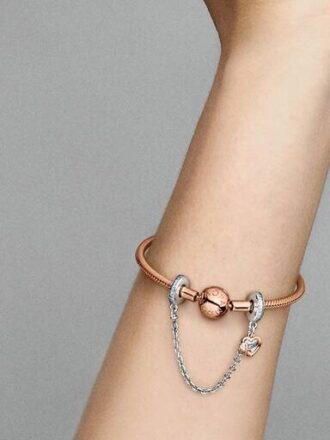 Family Safety Chain Charm – Sterlingsilber, 14 Karat Roségold-Beschichtung