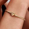 Family Tree Heart Clasp Snake Chain Armband – 14-karätige Vergoldung