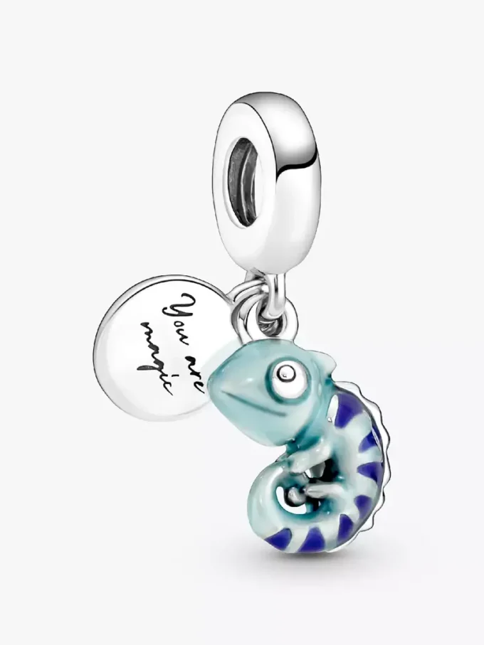 Farbwechselnder Chamäleon-Dangle Charm aus Sterlingsilber Farbwechselnder Chamäleon-Dangle Charm aus Sterlingsilber
