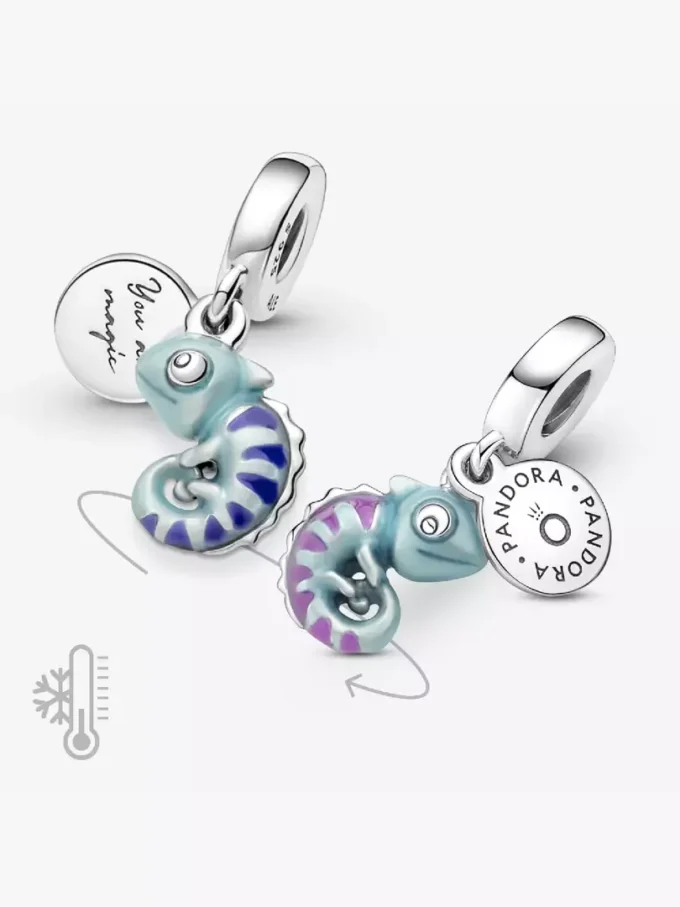 Farbwechselnder Chamäleon-Dangle Charm aus Sterlingsilber Farbwechselnder Chamäleon-Dangle Charm aus Sterlingsilber