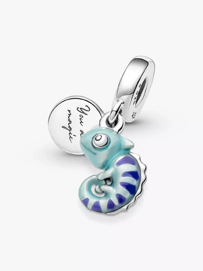 Farbwechselnder Chamäleon-Dangle Charm aus Sterlingsilber Farbwechselnder Chamäleon-Dangle Charm aus Sterlingsilber