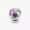 Februar-Charm „Purple Eternity Circle“ aus Sterlingsilber Februar-Charm „Purple Eternity Circle“ aus Sterlingsilber