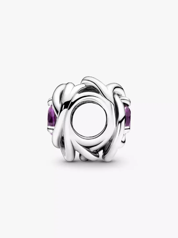 Februar-Charm „Purple Eternity Circle“ aus Sterlingsilber Februar-Charm „Purple Eternity Circle“ aus Sterlingsilber