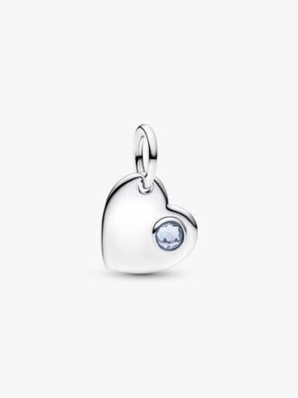 Türkisblaues Herz-Dangle Charm mit Stein – Sterlingsilber Türkisblaues Herz-Dangle Charm mit Stein – Sterlingsilber