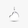 Oktober-Dangle Charm mit rosa Steinherz – Sterlingsilber