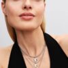 Oktober-Dangle Charm mit rosa Steinherz – Sterlingsilber
