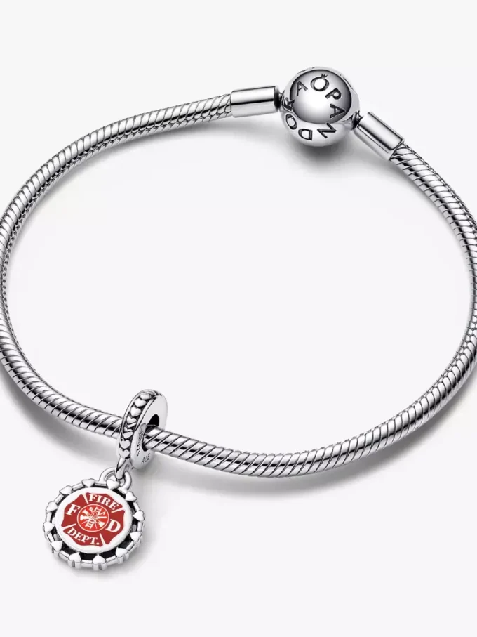 Feuerwehrmann-Dangle Charm aus Sterlingsilber Feuerwehrmann-Dangle Charm aus Sterlingsilber