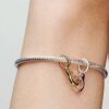 Öffnbare & teilbare Handschellen-Dangle Charm – Sterlingsilber, 14-karätig vergoldet