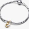 Öffnbare & teilbare Handschellen-Dangle Charm – Sterlingsilber, 14-karätig vergoldet