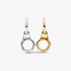 Öffnbare & teilbare Handschellen-Dangle Charm – Sterlingsilber, 14-karätig vergoldet