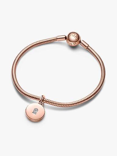 Öffnbarer & gravierbarer Locket-Dangle Charm – 14 Karat Roségold-Beschichtung Öffnbarer & gravierbarer Locket-Dangle Charm – 14 Karat Roségold-Beschichtung