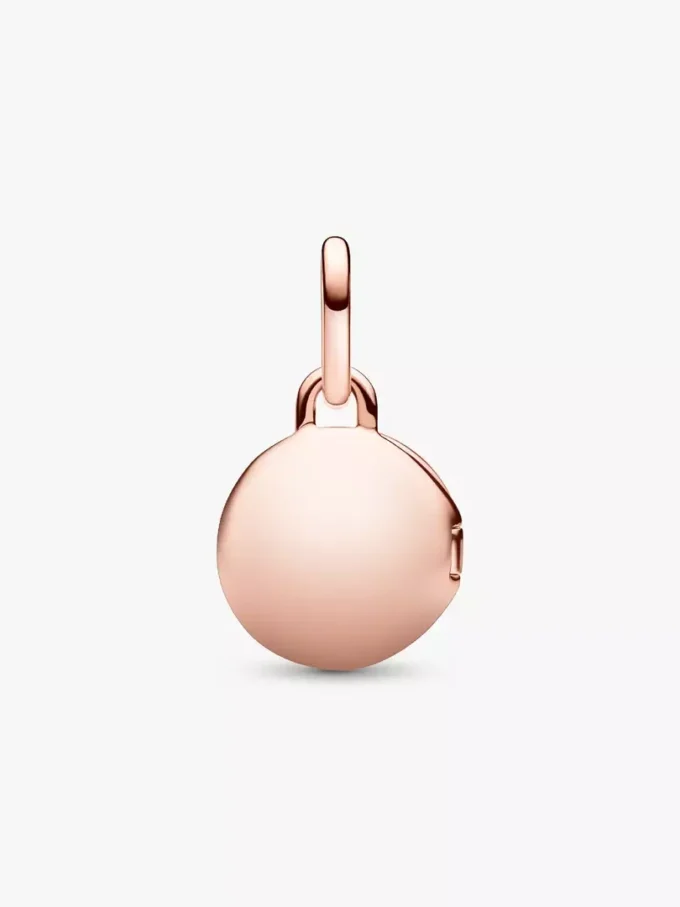 Öffnbarer & gravierbarer Love-Locket-Dangle Charm, 14 Karat Roségold-Beschichtung