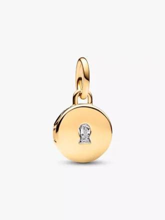 Öffnbarer und gravierbarer Locket-Anhänger-Dangle Charm, 14-karätig vergoldet