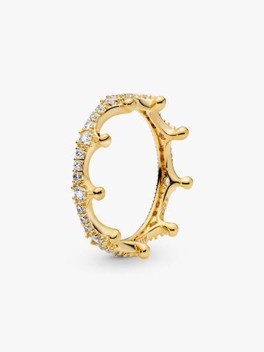 FINAL SALE – Clear Sparkling Crown Ring – 14-karätige Vergoldung FINAL SALE – Clear Sparkling Crown Ring – 14-karätige Vergoldung