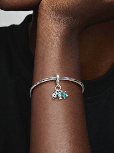 Fisch, Meeresschildkröte & Muschel – Dangle Charm – Sterlingsilber Fisch, Meeresschildkröte & Muschel – Dangle Charm – Sterlingsilber