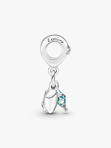 Fisch, Meeresschildkröte & Muschel – Dangle Charm – Sterlingsilber Fisch, Meeresschildkröte & Muschel – Dangle Charm – Sterlingsilber