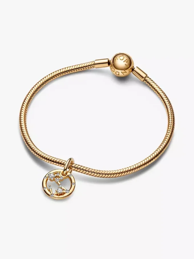Fische-Sternzeichen-Dangle Charm, 14-karätige Vergoldung Fische-Sternzeichen-Dangle Charm, 14-karätige Vergoldung
