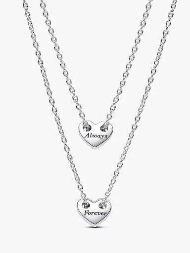 Forever & Always teilbare Herz-Collier-Halsketten – Sterlingsilber Forever & Always teilbare Herz-Collier-Halsketten – Sterlingsilber