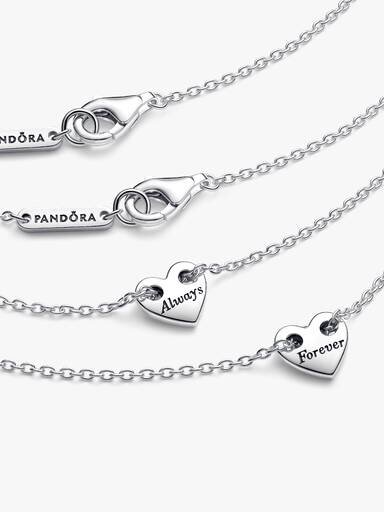 Forever & Always teilbare Herz-Collier-Halsketten – Sterlingsilber Forever & Always teilbare Herz-Collier-Halsketten – Sterlingsilber