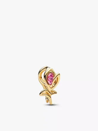 Durchbrochener Tulpen-Charm, 14-karätig vergoldet