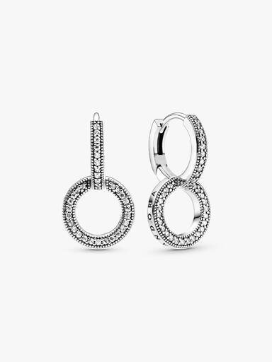 Funkelnde Doppel-Ohrringe – Sterlingsilber Funkelnde Doppel-Ohrringe – Sterlingsilber