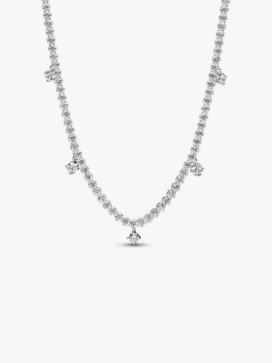 Funkelnde Drop-Collier-Halskette – Sterlingsilber Funkelnde Drop-Collier-Halskette – Sterlingsilber