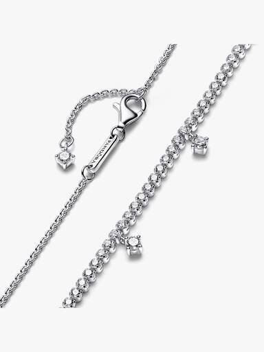 Funkelnde Drop-Collier-Halskette – Sterlingsilber Funkelnde Drop-Collier-Halskette – Sterlingsilber